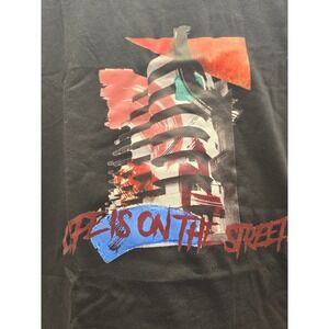 Life Is on the Street Graphic Tee Black Cotton M Original Artist Signed NWOT